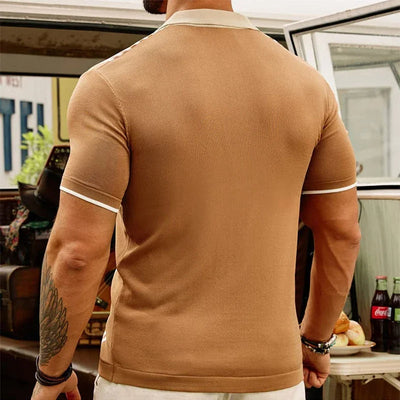 Camisa hombre punto vintage con rayas- Renato