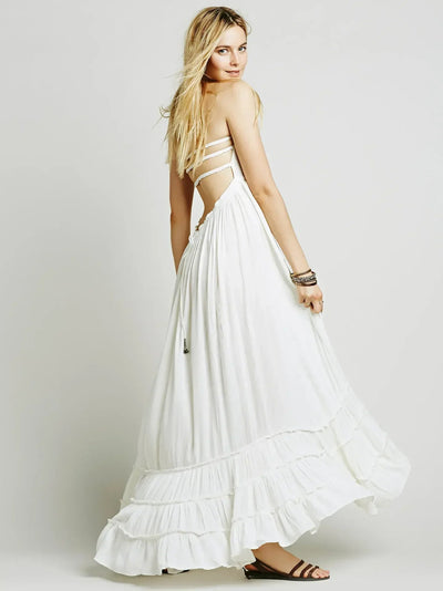 Vestido largo mujer bohemio espalda descubierta - Nayela