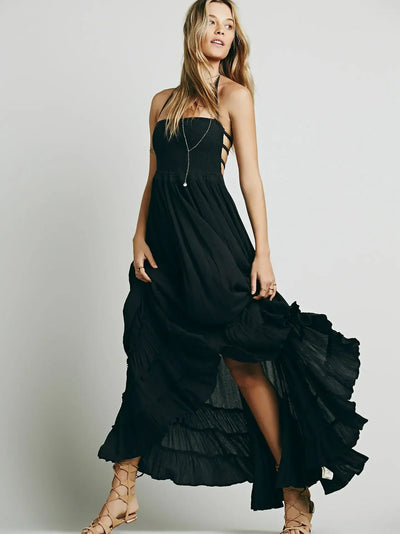 Vestido largo mujer bohemio espalda descubierta - Nayela