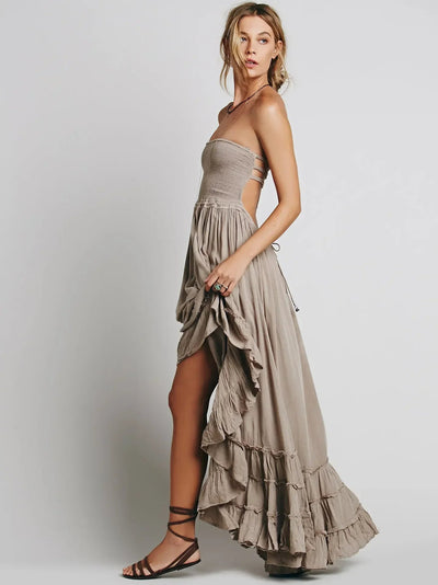Vestido largo mujer bohemio espalda descubierta - Nayela