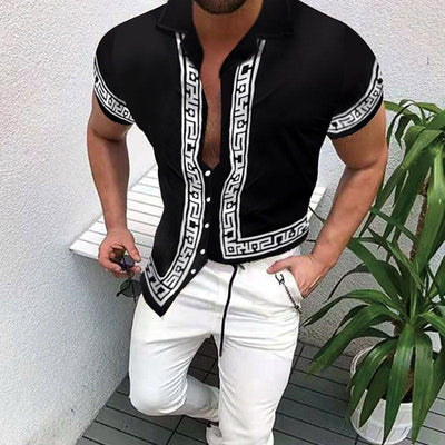 Elegante camisa de fiesta para hombre con estampado