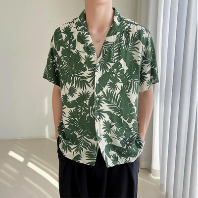 Camisa para hombre viscosa con estampado tropical estilo holgado - Julián