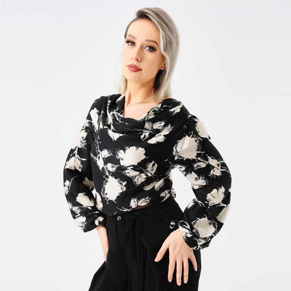 Zuly - Elegante blusa estampada de señora