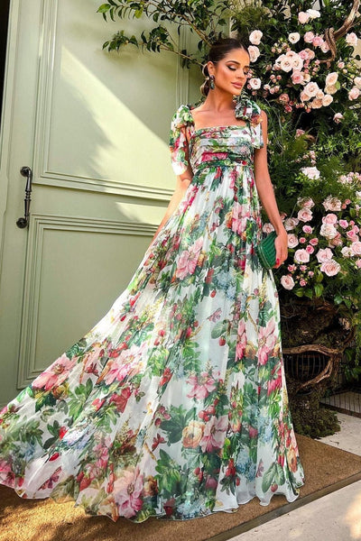 Dinara - maxi vestido estampado con tirantes