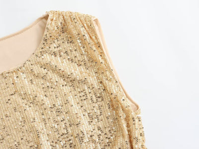 Vestido para mujer efecto aplicaciones luminosas - Sarynne