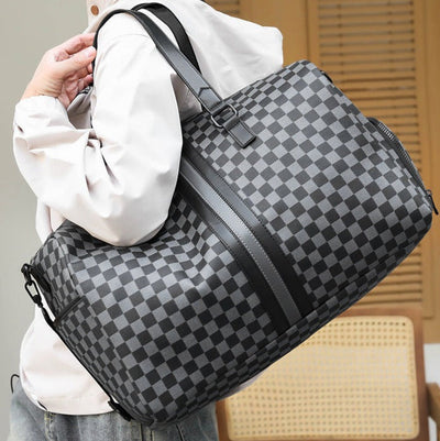 Bolso de viaje para hombre diseño ajedrezado con doble asa reforzada - Mauro