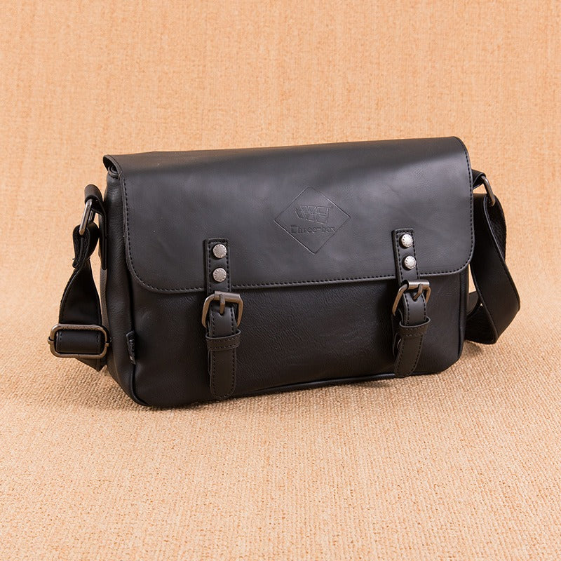 Bolso bandolera para hombre cuero sintético hebillas vintage - Mateo