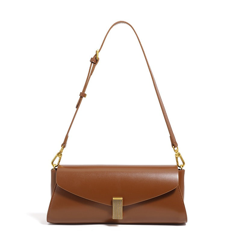 Bolso de hombro para mujer cuero sintético broche metálico elegante - Amandine