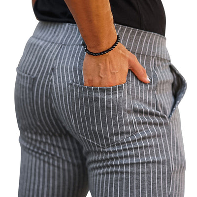 Pantalón casual hombre rayas verticales slim fit - Érick