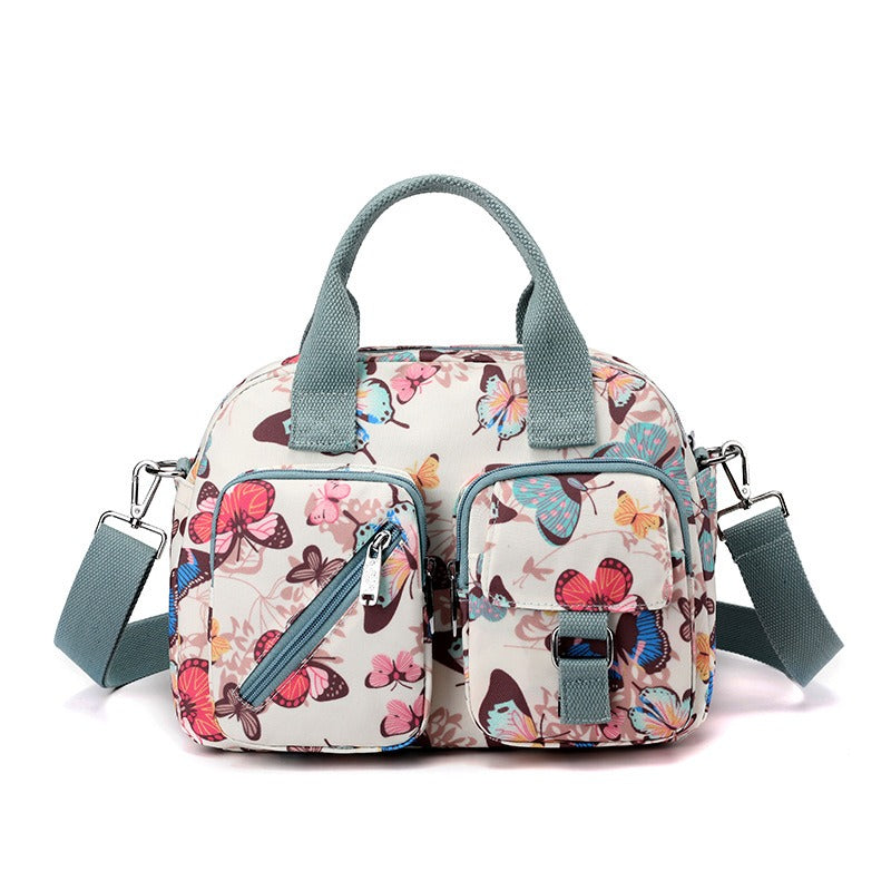 Bolso de hombro mujer con múltiples bolsillos estampado floral - Elora