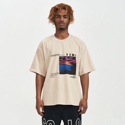 Camiseta oversize hombre algodón estampado gráfico - Joel