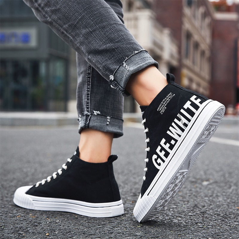 Zapatillas altas hombre lona estampado urbano estilo casual - Damián