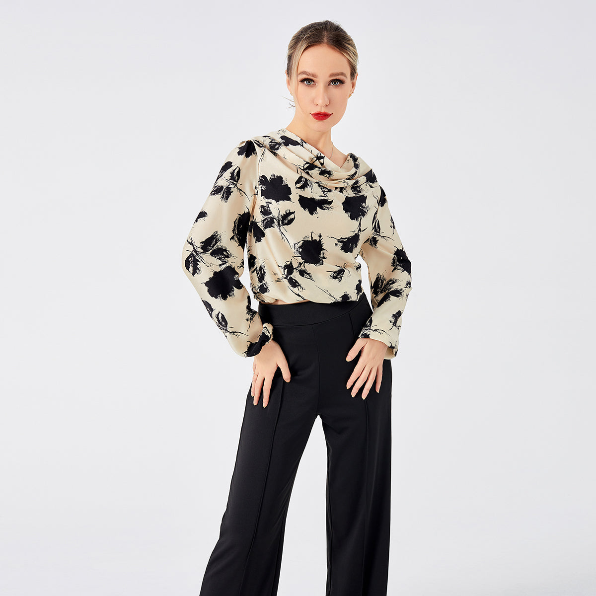 Zuly - Elegante blusa estampada de señora