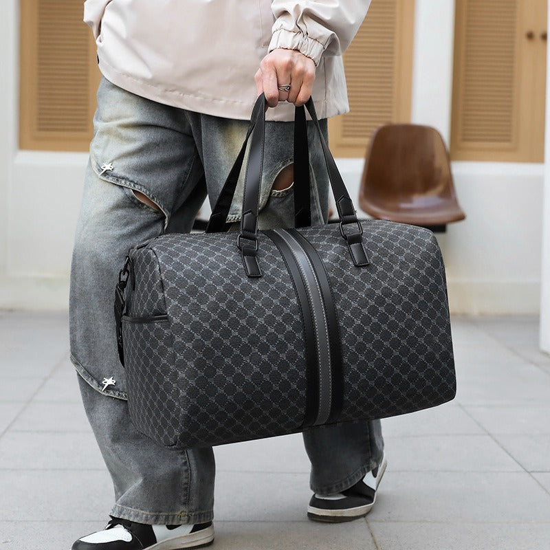 Bolso de viaje para hombre diseño ajedrezado con doble asa reforzada - Mauro