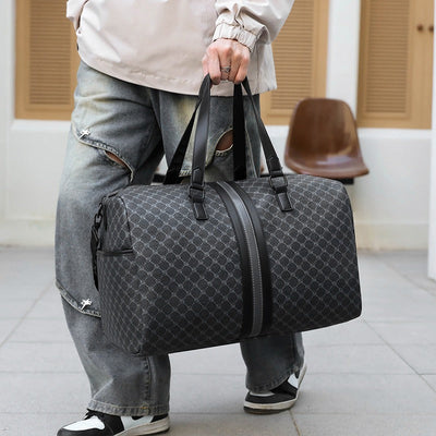 Bolso de viaje para hombre diseño ajedrezado con doble asa reforzada - Mauro