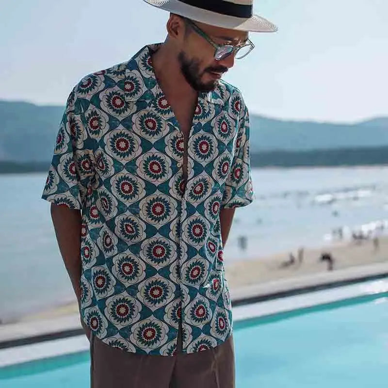 Victor - Elegante camisa de verano para hombre de estilo vintage