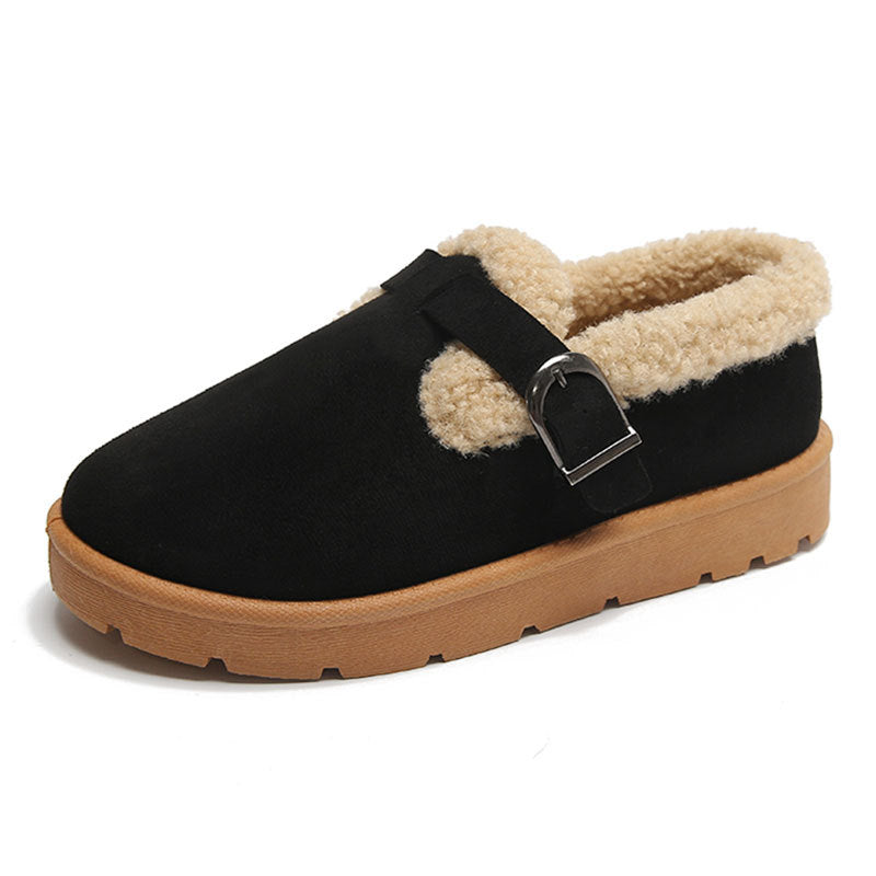 Zuecos de invierno para mujer en ante con hebilla ajustable - Linnea