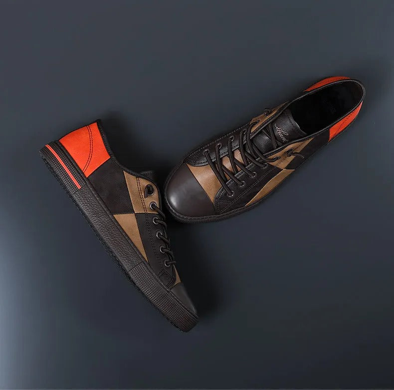 Zapatillas casuales hombre bloques de color cuero sintético - Tomás