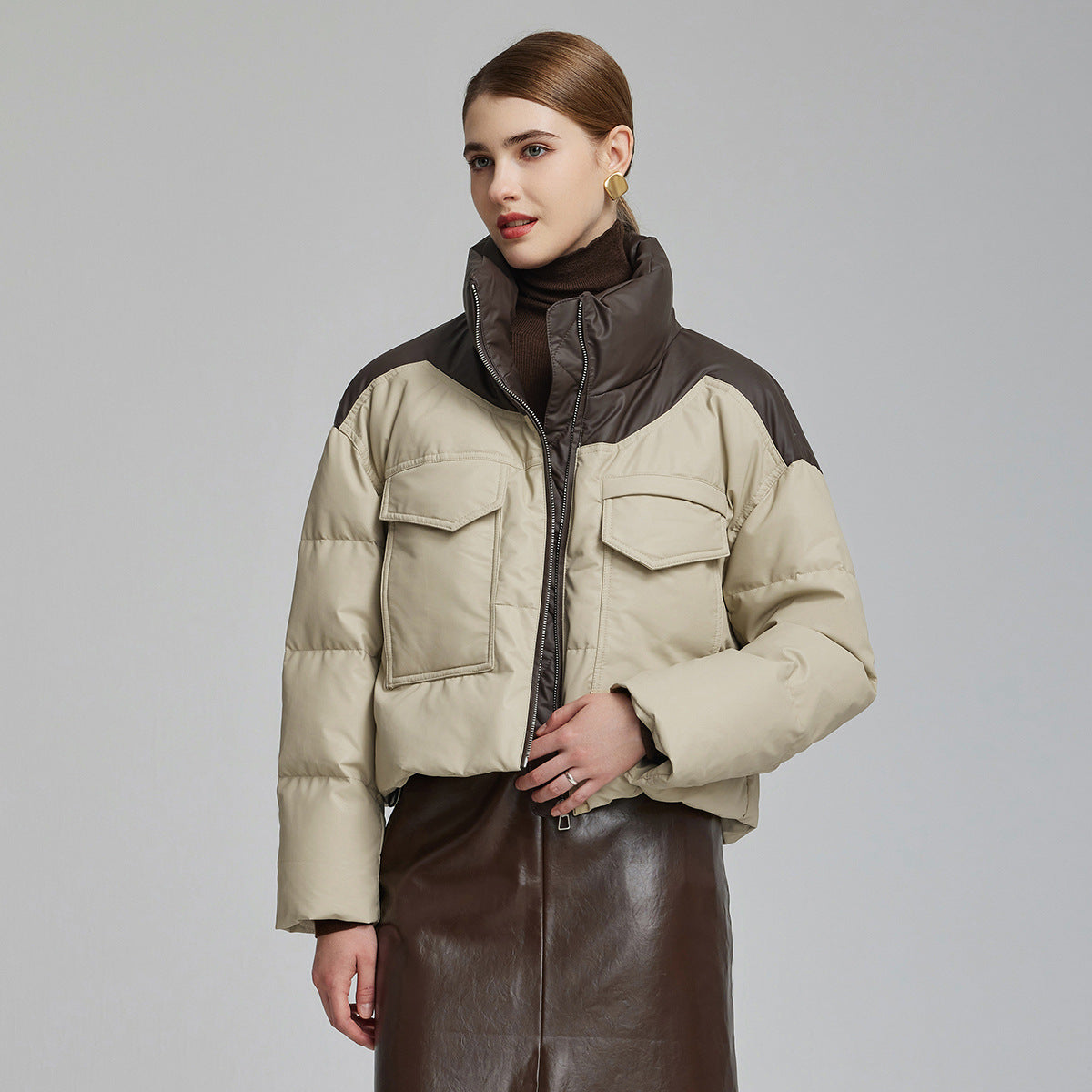 Cazadora para mujer efecto piel acolchada - Édrine