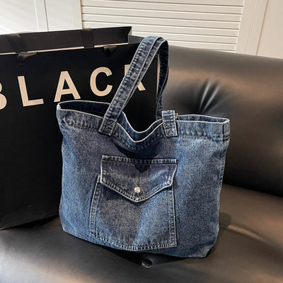 Bolso tote para mujer denim amplio de estilo casual - Marta