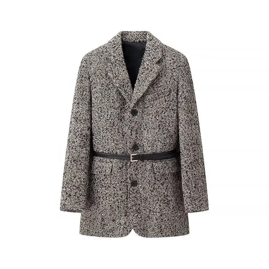 Abrigo tipo blazer suelto con cinturón para mujer - Rosalinde