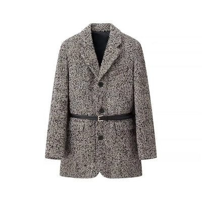 Abrigo tipo blazer suelto con cinturón para mujer - Rosalinde