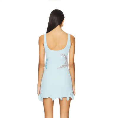Taylor - Chic Sparkling Star Print Ruffle Women Mini Dress Elegante