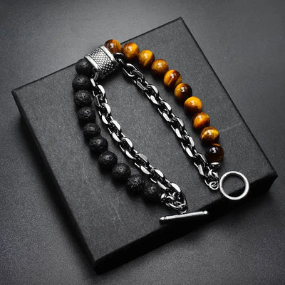 Pulsera de acero Streaks Tiger Bead