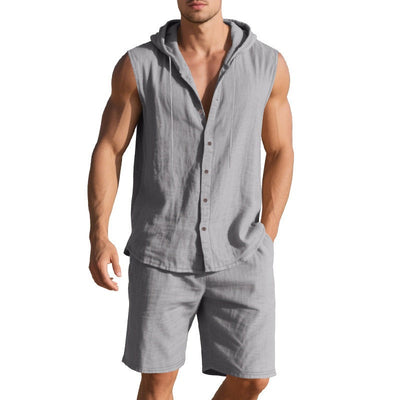 Conjunto sin mangas hombre tejido ligero estilo veraniego - Mauro