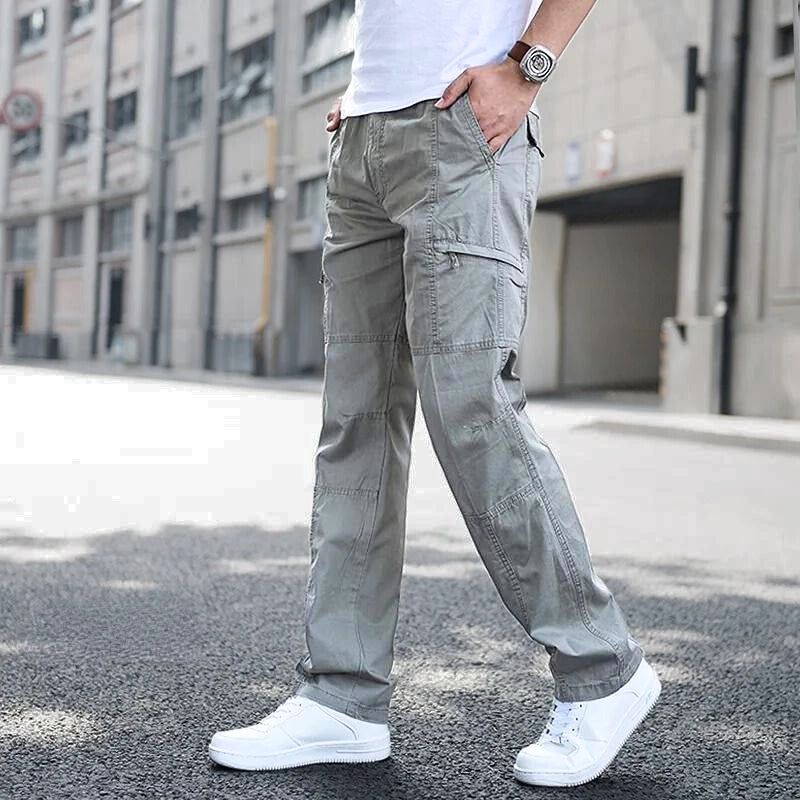 Pantalones cargo de algodón para hombre