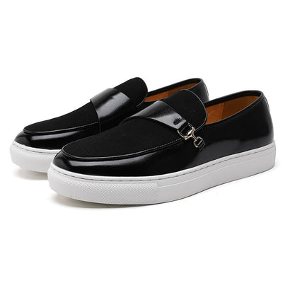 Mocasines para hombre mezcla de cuero y lona estilo casual elegante - Darío