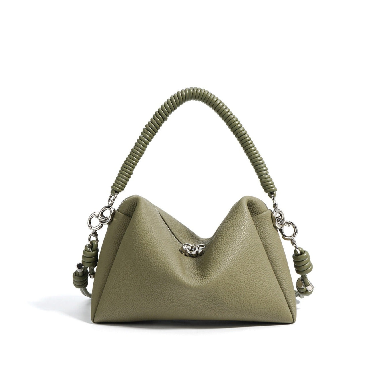 Bolso bandolera para mujer de piel auténtica asa trenzada diseño moderno - Mireya