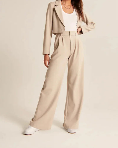 Pantalon de vestir tiro alto pierna ancha - Elira