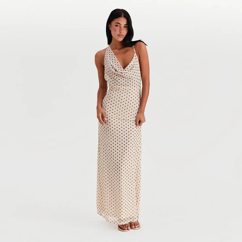 Ivy - Vestido largo estampado con tirantes espagueti