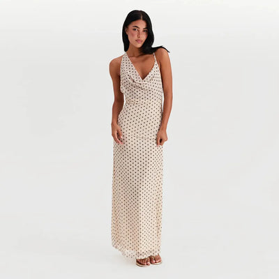 Ivy - Vestido largo estampado con tirantes espagueti