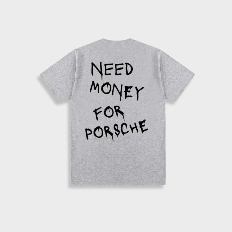 Marlon - Camiseta de algodón vintage para hombre "Need Money For Porsche