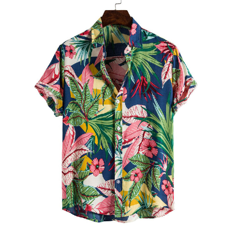 Exótica camisa de vacaciones para hombre con estampado