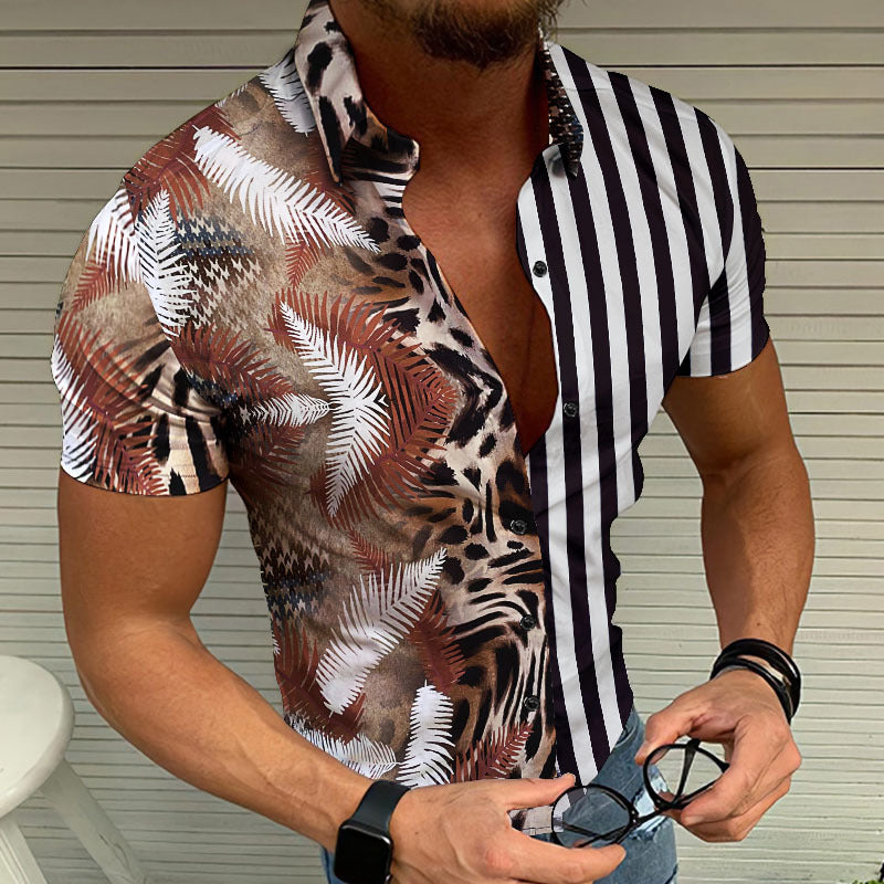 Hannes - Camisa hawaiana de playa con estampado floral para hombre