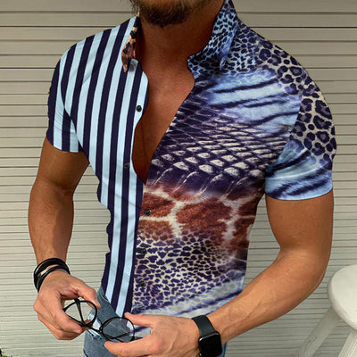 Camisa de rayas para hombre con estampado en contraste