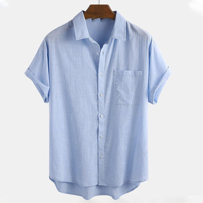 Elegante camisa masculina de manga corta para todos los días