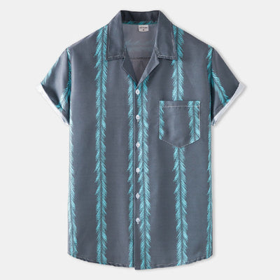 Camisa de fiesta a rayas con estampado para hombre