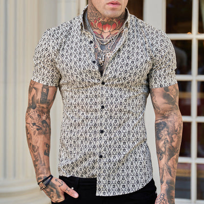 Veraniega camisa slim-fit de caballero con estampado