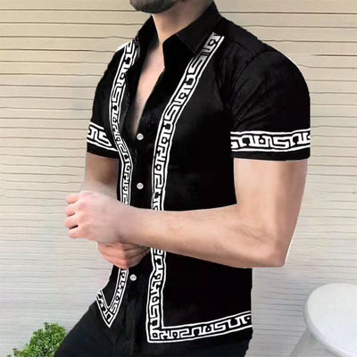 Elegante camiseta de playa de corte holgado para hombre con diseño hawaiano