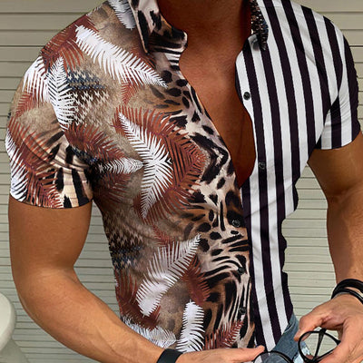 Hannes - Camisa hawaiana de playa con estampado floral para hombre