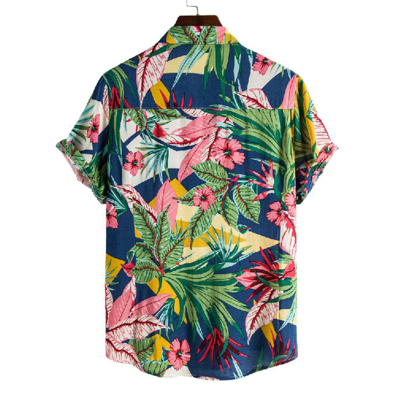 Exótica camisa de vacaciones para hombre con estampado