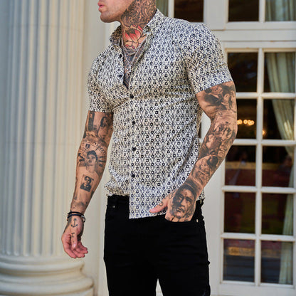 Veraniega camisa slim-fit de caballero con estampado