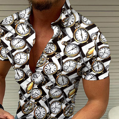 Camisa casual de hombre con estampado gráfico étnico de viento para el tiempo libre