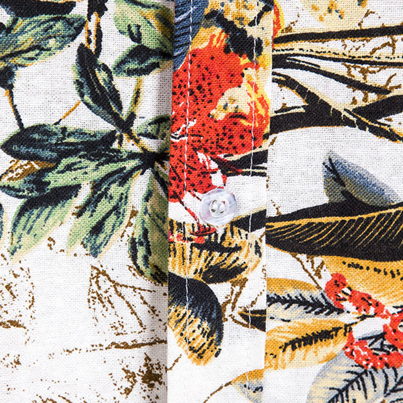 Elegante camisa de manga corta para hombre con estampado vintage