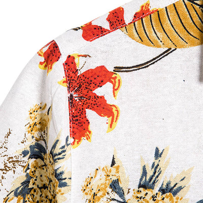 Camisa retro de manga corta para hombre con un fresco diseño floral