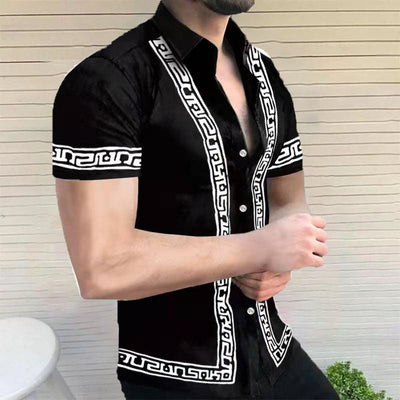 Elegante camiseta de playa de corte holgado para hombre con diseño hawaiano